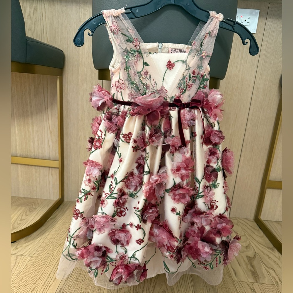 Marchesa Notte Mini Girls Tulle Dress Flowergirl Size 2